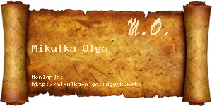 Mikulka Olga névjegykártya