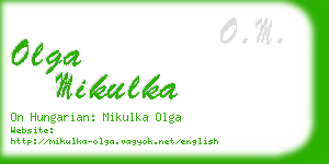 olga mikulka business card